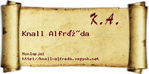 Knall Alfréda névjegykártya
